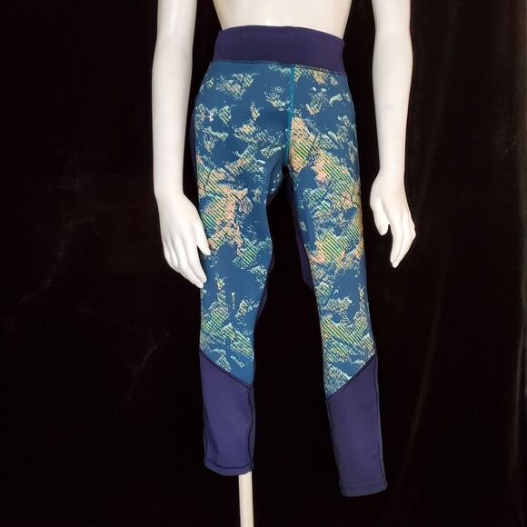 Under Armour Compression Heatgear Blue & Green Leggings (L) - Picture 3 of 6